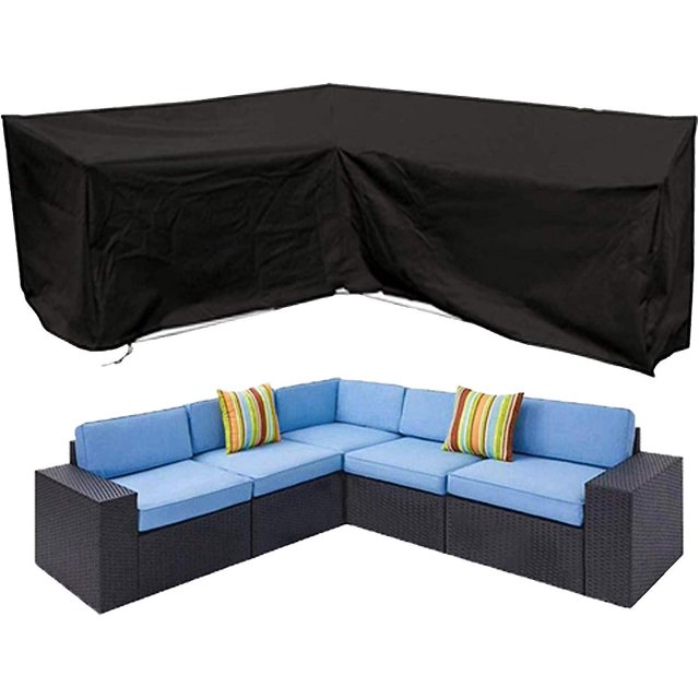 Funda para sofá seccional en forma de V, funda impermeable para muebles seccionales para exteriores, funda para sofá para exteriores, protector para sofá de jardín en forma de V, 85 pulgadas de largo