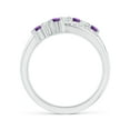 thumbnail image 2 of ANGARA Natural 0.24 Ct. Amethyst with Diamond Classic Ring in 14K White Gold for Women (Ring Size: 6), 2 of 8