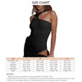 thumbnail image 6 of Black XL Knitted Bodysuit with Asymmetrical Round Neck, Sleeveless, Slim Fit and Cut Out Detail for Dating, 6 of 6