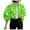 Green, variant on Arlun Women's Fall Spring Polka Dot Floral Cropped Coats Lightweight Stand Collar Puff Sleeve Fashion Trendy Jackets Full Zipper Long Sleeve Floral Printed Fashion Outwear Red XL