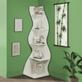 thumbnail image 6 of 5-Tier Modern Shelving Unit White Sea Grass-Inspired Design, Adjustable Shelves, High-Quality Board for Home/Office, 6 of 6