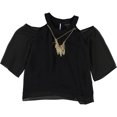 thumbnail image 1 of Thalia Sodi Blusa de punto con hombros descubiertos para mujer, negro, grande, 1 of 1