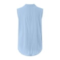 thumbnail image 5 of YDFCWXW Tank Tops for Women 2025 Summer Tops Cotton Linen Sleeveless Button Down Shirts Trendy V Neck Blouses with Side Slit Light Blue, XXL, 5 of 5