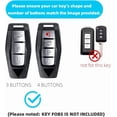 thumbnail image 2 of Key Fob Cover Compatible with Mitsubishi Outlander 4 Button TPU Leather Silicone Keychain Case Holder Protector,4 Buttons A Silver White, 2 of 6