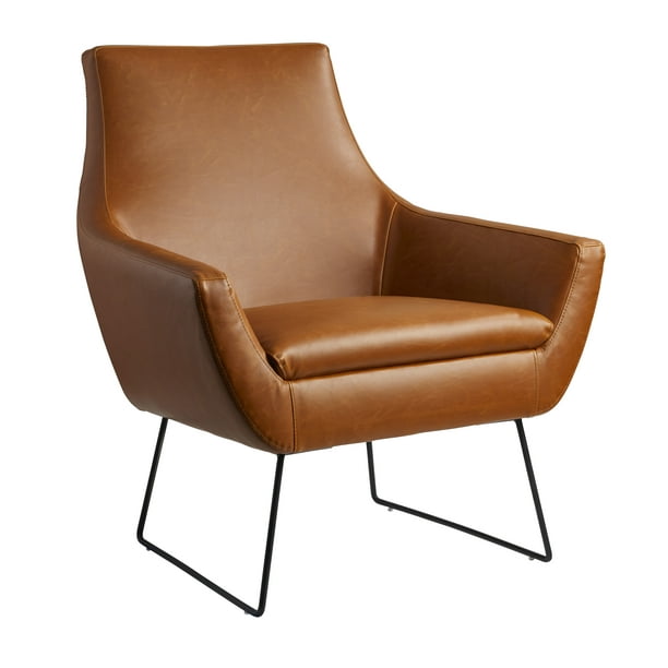 Adesso Kendrick Accent Chair Camel, Camel Colored Leather Chairs