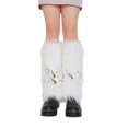 thumbnail image 1 of Women Fuzzy Faux Furs Leg Warmers Furs Heels Long Boots Cuffs Cover One Pair Carnivals Boot Cover Y2K JK Uniform Clothes, 1 of 4