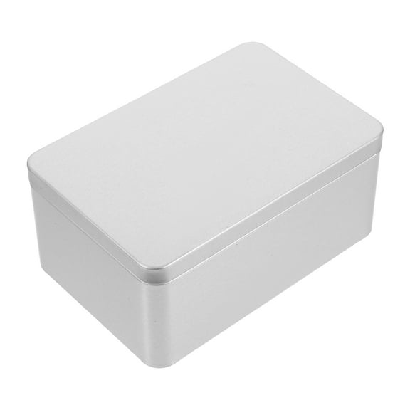 WHAMVOX Versatile Silver Tinplate Storage Box for Candy Sewing Tools and Photos Portable Organizer 7.5 x 5.5 x 2.5 inches
