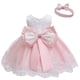 thumbnail image 4 of Vestido infantil de encaje de color a juego para bebé de un año, vestido de noche de princesa con lazo, 4 of 6