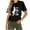 Black, variant on Fesfesfes Gym Tops for Women Fashion Women Casual Printing Pullover Short Sleeve T-Shirt Tops Blouse Womens Running Top Short Sleeve 8(L)