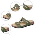 thumbnail image 6 of Rokment Women's Platform Wedge Walking Sandals Beach Summer Fashion Geometric Leather Cork Footbed Comfortable Slip on Dress Slides Casual Shoes AG Size 6, 6 of 8