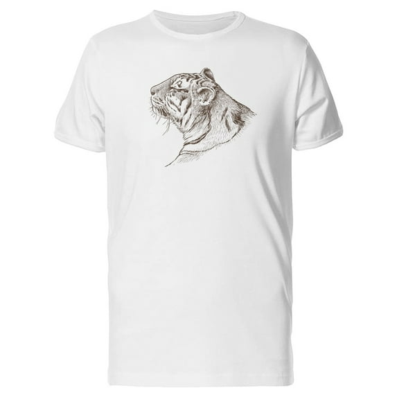 Sketch Of Tiger Head T-Shirt Men -Image by Shutterstock, Male XX-Large