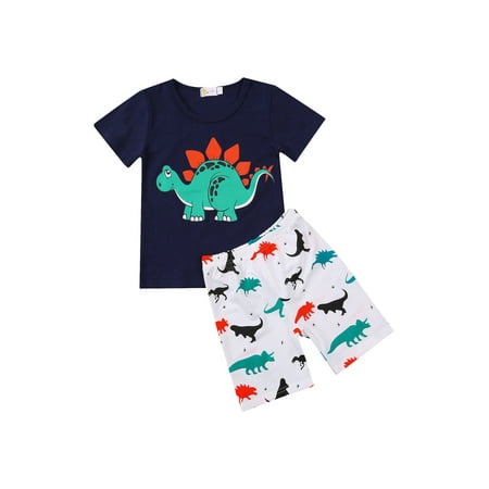 

Baby Boys Shorts Set Printing Round Collar Short Sleeve Top+Short Pant Set