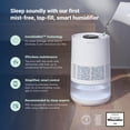 thumbnail image 2 of BLUEAIR - Humidificador inteligente premium para habitaciones grandes, dormitorios, mejor sueño con tecnología evaporativa de niebla invisible, humidificación automática, fácil llenado superior,, 2 of 5