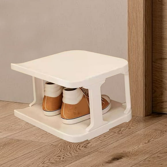 Iumwxz Shoe Rack Storage Shelves Shoe Rack Household Doorway Multi Layer Space Saving Storage Shelves Stackable Layered Shoes Shoe Storage White Plastic Flash Deals