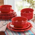 thumbnail image 2 of The Pioneer Woman Toni Red Dinnerware Set, 12-Piece, 2 of 7