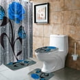 thumbnail image 2 of SINGES Waterproof Animal Traditional Multi-Pattern Soft Flannel Bath Rugs, 708" x 708", 4 Count, 2 of 9