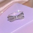 thumbnail image 4 of GKNET Crystal Zircon Bow 925 Sterling Silver Ring Women Fashion Delicate Jewelry Size 6-10-10, 4 of 6