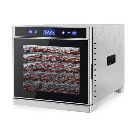 Food Dehydrator Machine, 6 Stainless Steel Trays Fruit Dryer, for Fruit Herb Meat Beef Vegetables Digital Temperature