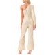 thumbnail image 3 of INSPIRAR CHIC Mono de lentejuelas para mujer de un solo hombro, transparente, de piernas anchas, traje de fiesta L dorado, 3 of 5