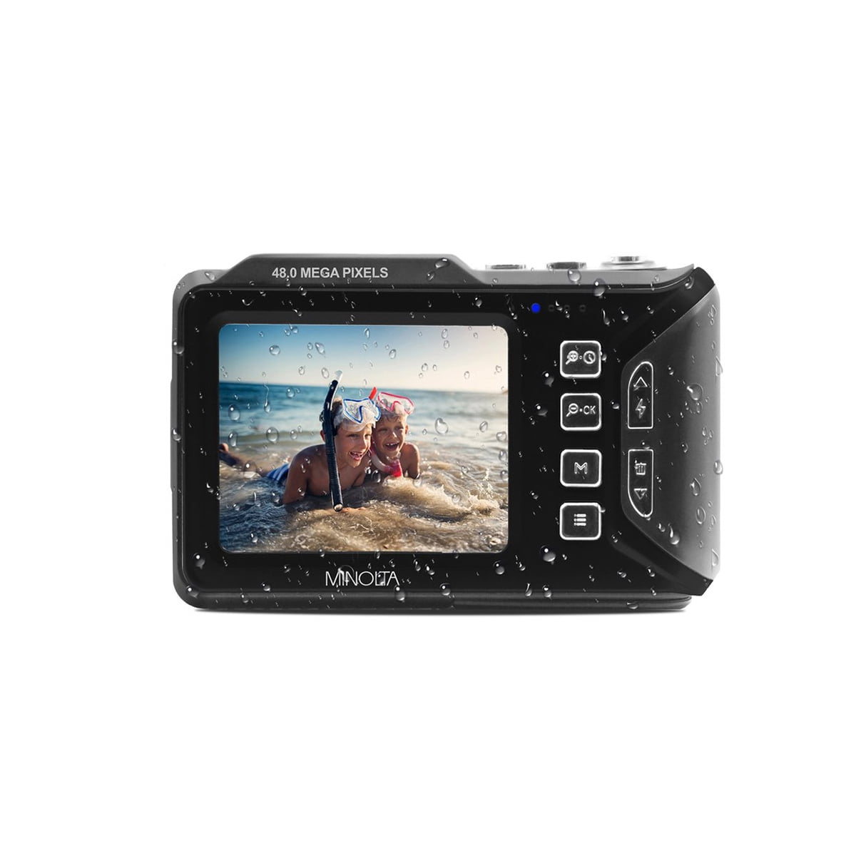 Konica Minolta MN60WP 48MP Waterproof Dual Screen Digital Camera, Black
