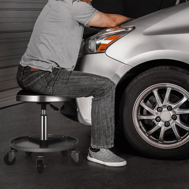 FreekyFit Rolling Shop Stool With Wheels,Mechanic Garage