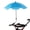 Blue, variant on EDHITNR Pram Umbrella Shade, Foldable Sunshade for Stroller Pushchair, Adjustable Clamp On Cover for Outdoor Walking Protection