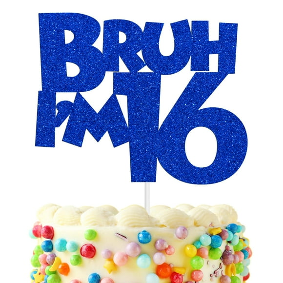 Adorno para Pastel Hequoyer Brillo Azul 16º Cumpleaños