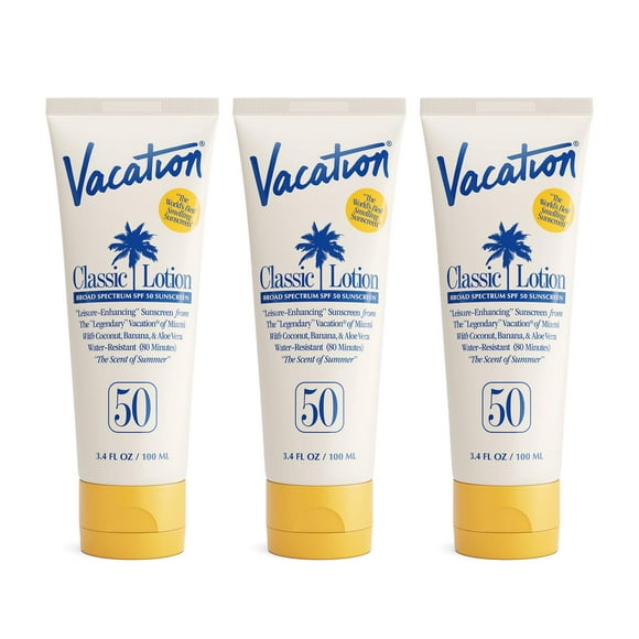 Loción de protección solar Vacation Classic SPF 50 100 ml x 3 resistente al agua