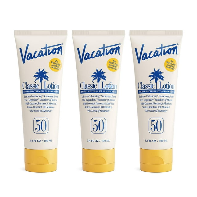 Loción de protección solar Vacation Classic SPF 50 100 ml x 3 resistente al agua