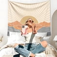 thumbnail image 2 of Boho Tapestry Wall Hanging for Bedroom Aesthetic, Bohemian Vintage 70s Rainbow Sun Tapestries for Living Room, Retro Hippie Sunset Sea Wall Tapestry for Dorm Room Decor, 2 of 9