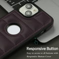 thumbnail image 6 of Allytech Business Case for iPhone 14 Plus, Premium Vegan PU Leather Luxury Elegant Slim Fit Shell, Logo Hollow View Shockproof Non-Slip Protective Cover for iPhone 14 Plus - Purple, 6 of 6