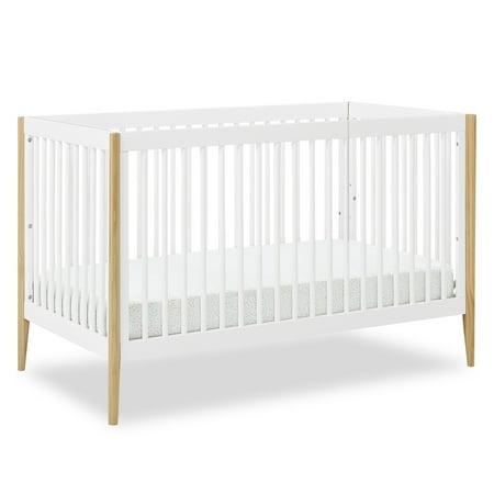 Delta Children Casey 4-in-1 Convertible Crib, Bianca White/Natural