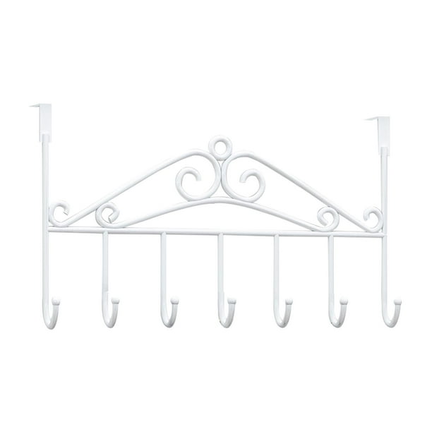 Perchero de pared con ganchos para abrigos y batas. Ideal para el dormitorio. Blanco