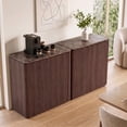 thumbnail image 2 of Hvoonc Set of 2 Fluted Sideboard Buffet Cabinet with Storage and 34"W Faux Marble Top, 2 Push-to-Open Doors, Modern Accent Cabinet for Dining Room Entryway, Walnut Brown, 2 of 9