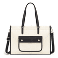thumbnail image 1 of Bolsa De Lona Para Mujer Playa Tote Bag Impermeable Blanco/Negro, 1 of 5