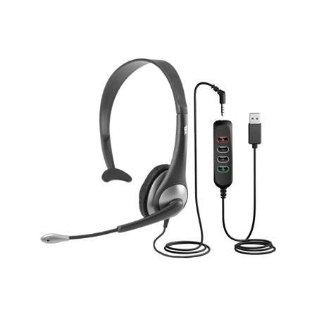 UPC: 0646422301792 | Cyber Acoustics Mono 3.5mm And USB Controller Headset AC-104USB