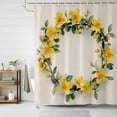 thumbnail image 3 of Watercolor Yellow Floral Shower Curtain Set with Hooks, Vintage Rustic Tropical Waterproof Fabric Bathroom Curtains Decor Home Accessories,66 X 72 Inch Long, 3 of 9