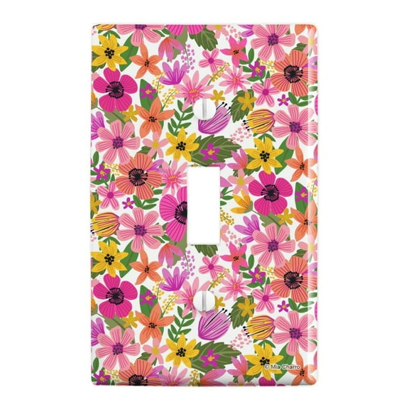 Vivid Flowers Plastic Wall Decor Toggle Light Switch Plate Cover