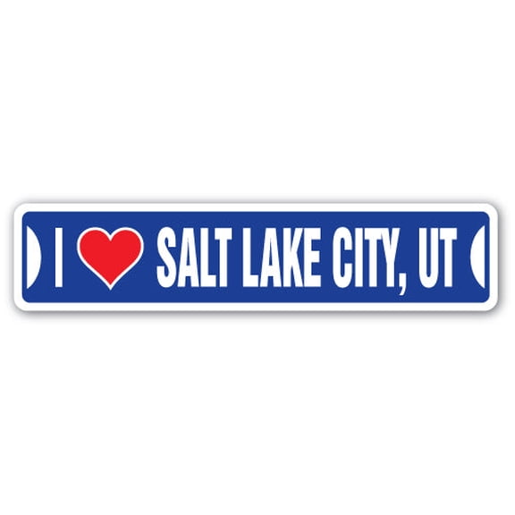 I LOVE SALT LAKE CITY UTAH Street Sign ut city state us wall road décor gift