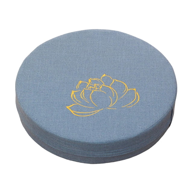 QualitChoice Coussin Rond de Méditation 40 cm Dia avec Housse Siège Amovible pour Intérieur Gris 10 cm Bleu 10 cm