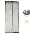 thumbnail image 1 of Maille de Porte Respirante Empêche les Insectes Rideau de Protection de Porte Auto-Fermant Doux Noir 90x250cm/35.43x98.42 Po, 1 of 16
