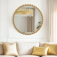 thumbnail image 5 of Madison Park Beaded 36" Dia Round Wall Mirror, with Luxury Iron Framed, Modern Wall Mounted Mirror for Home Décor, Gold, 5 of 8