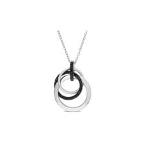 1/5 Carat (Ctw) Black Diamond Circle Pendant Necklace in Sterling Silver with Chain for Women
