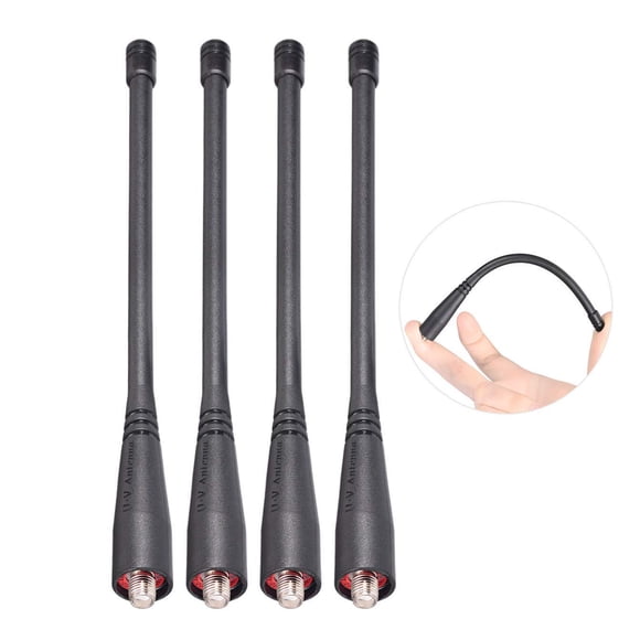 Antena Bingfu de doble banda VHF UHF 136-174 MHz 400-470 MHz, paquete de 4