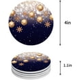 thumbnail image 1 of FMSHPON Merry Christmas Decor Glitter Xmas Ball Snowflakes Set of 6 Round Coaster for Drinks, Absorbent Ceramic Stone Coasters Cup Mat with Cork Base for Home Kitchen Room Coffee Table Bar Decor, 1 of 6