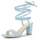 thumbnail image 1 of Sandalias Cordón Arriba Talón Grueso Para Mujer Allegra K Cielo azul 37, 1 of 6