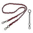 thumbnail image 1 of Correa de Cadena Uxcell, 35.43" Correa de Cuero Reemplazo con Cadena Extendida y Hebilla de Metal para Bolso, Rojo Vino (Gancho Negro), 1 of 7