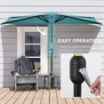 thumbnail image 4 of Outsunny 9.8ft Half Umbrella Patio Parasol Sun Shade, Crank Handle, Light Blue, 4 of 10