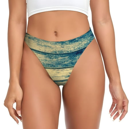Adobk Retro Wooden Print Seamless Women Underwear Thongs No Show Ladies Thong No Line Breathable Comfortable Panties Undies for Women-4X-Large
