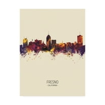 Trademark Fine Art 'Fresno California Skyline Portrait III' Canvas Art by Michael Tompsett
